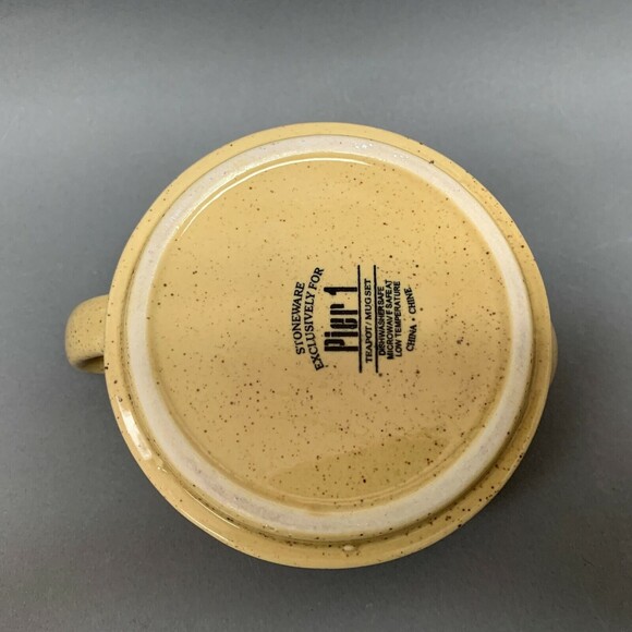 Pier 1 One Imports Stoneware Teapot Yellow Dishwasher Microwave Safe - Picture 10 of 10